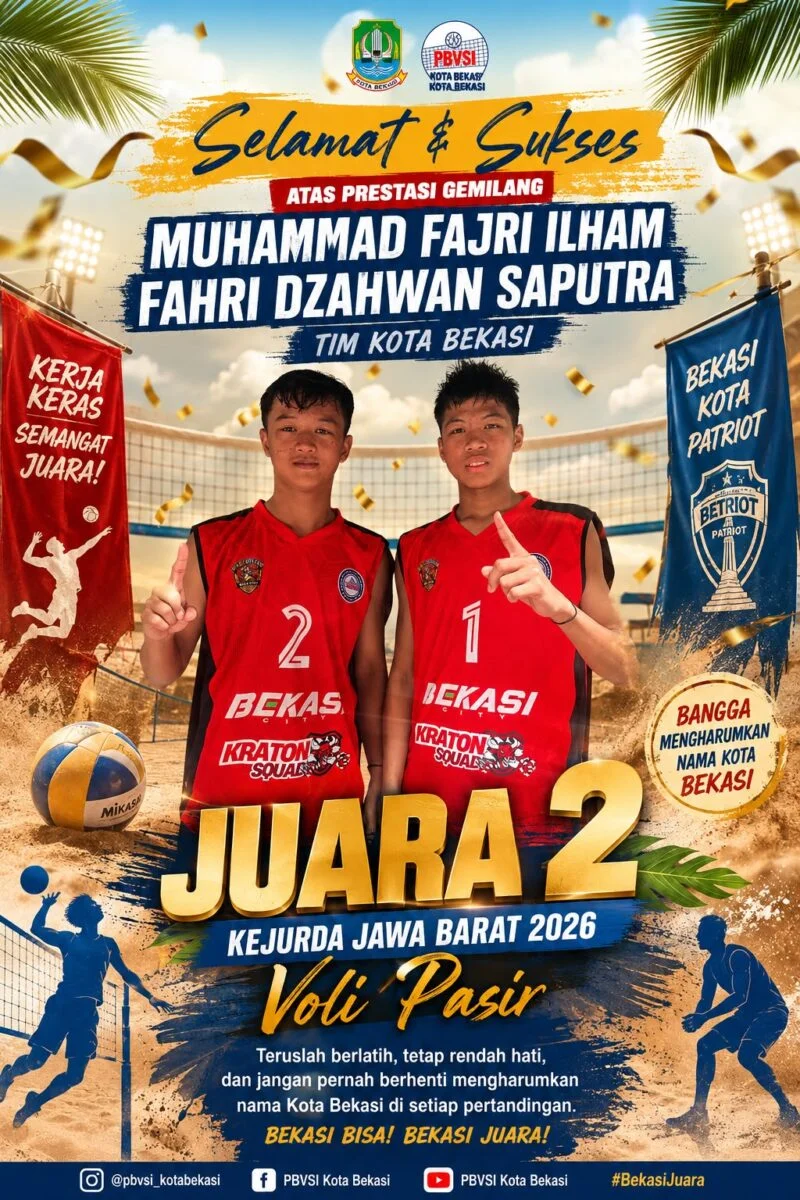 Tim Bolavoli Pasir Kota Bekasi Raih Juara 2 Kejurda Bolavoli Pasir U-2011 Jawa Barat 2026